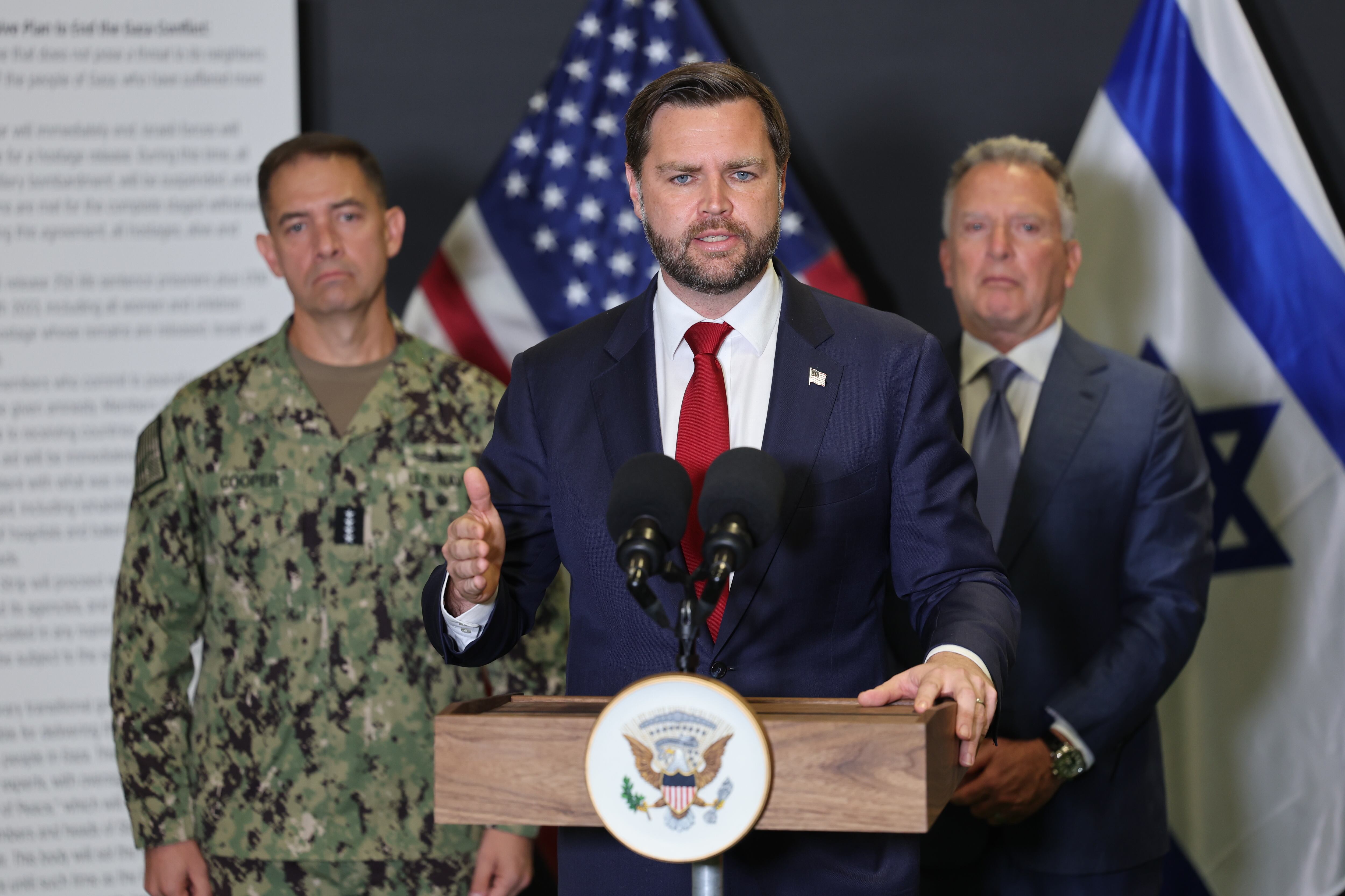 El vicepresidente de EEUU, JD Vance, durante su visita institucional a Israel
