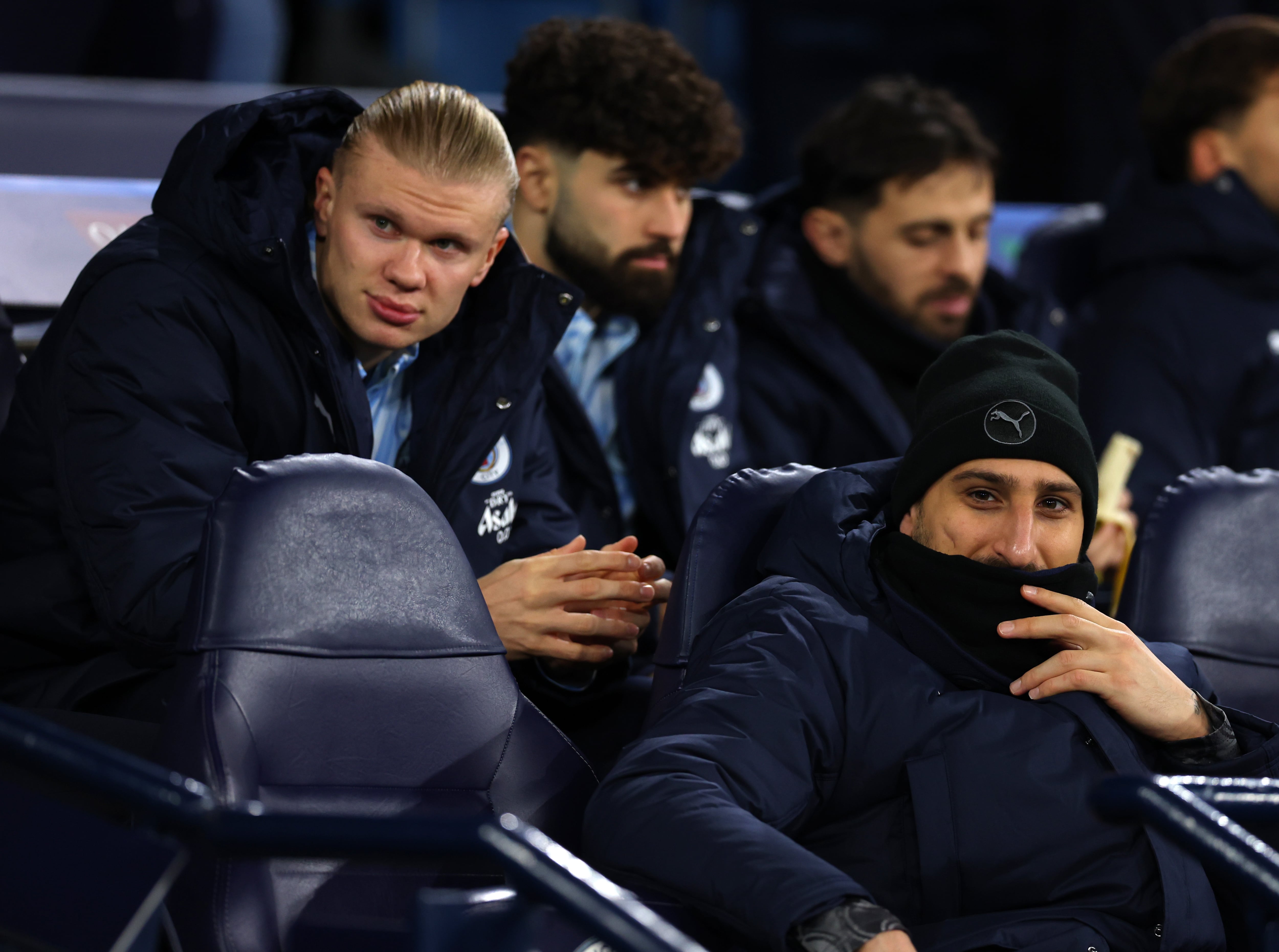 Haaland, Gvardiol, Bernardo Silva y Donnarumma, en el banquillo del Manchester City