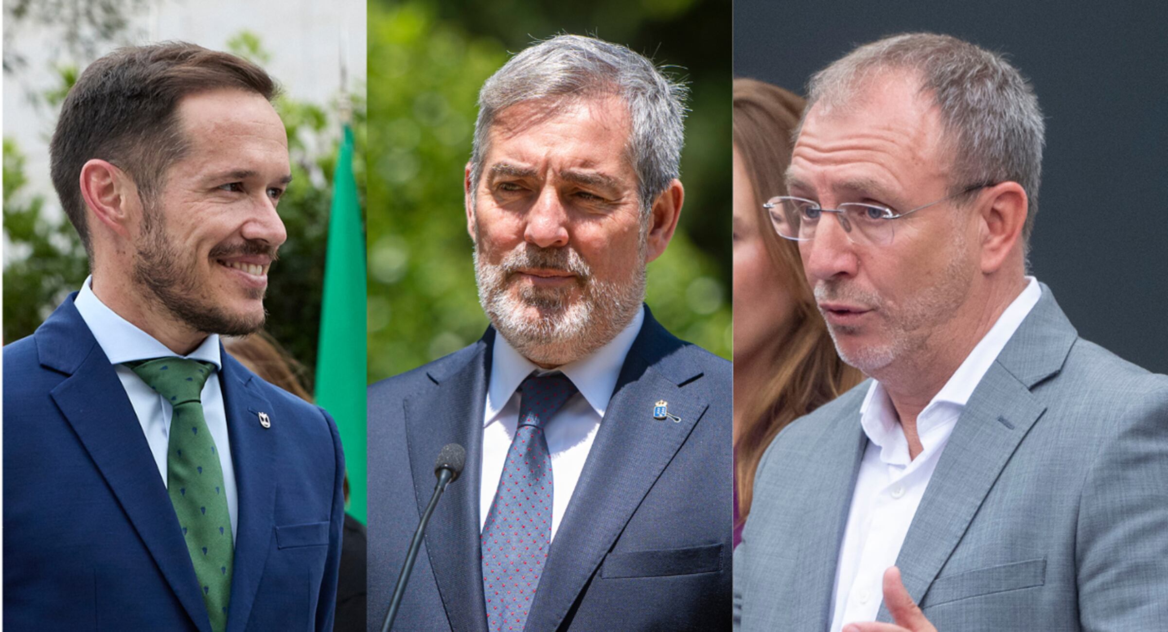 Mariano Hernández Zapata, Fernando Clavijo y Sergio Rodríguez (de izq. a dcha)