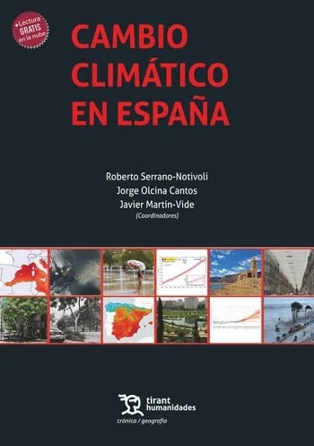 Portada de &quot;Cambio climático en España&quot;, coordinado por Roberto Serrano Notivoli Jorge Olcina Cantos y Javier Martín Vide