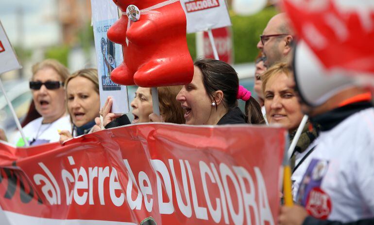 Manifestación de trabajadores de Dulciora