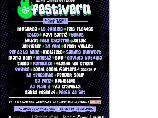 Cartel del Festivern de Tavernes de la Valldigna