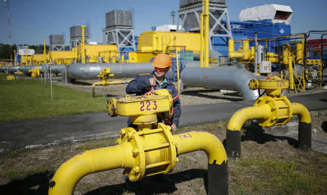 Foto de archivo del almacén de gas en Striy, al oeste de Ucrania