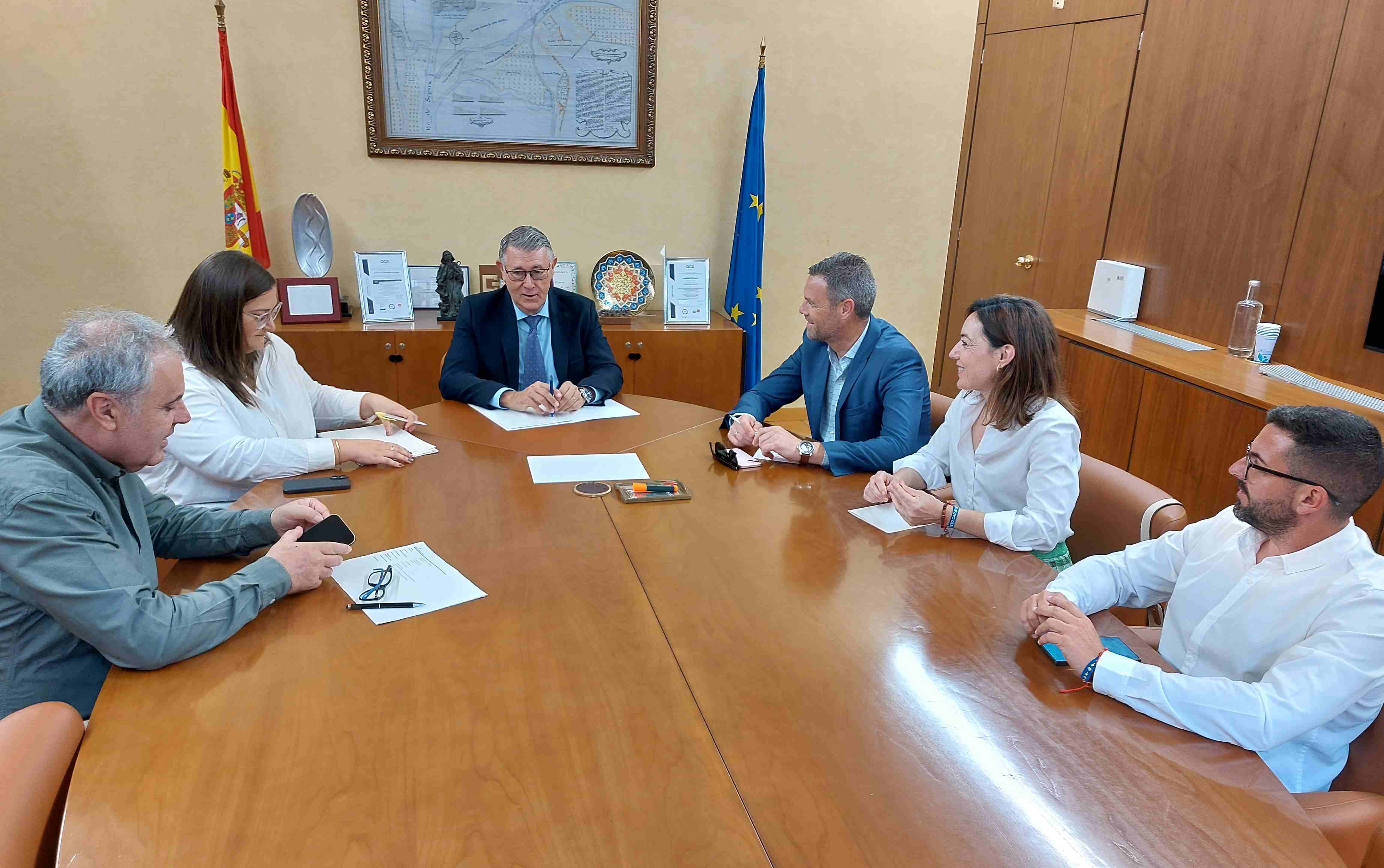 Durante la reunión en Caravaca con el presidente de la CHS