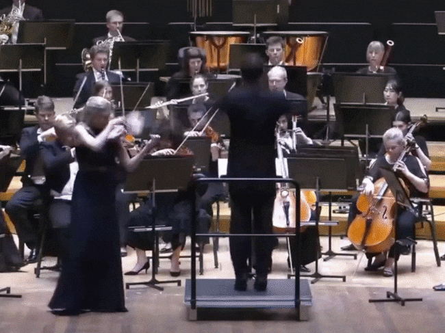 Un director de orquesta tira al suelo accidentalmente un violín valorado en más de un millón de euros.
