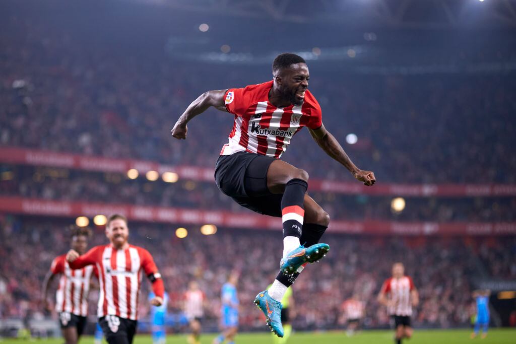 Iñaki Williams celebra el gol de penalti anotado ante el Atlético de Madrid