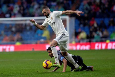 Benzema, durante el partido