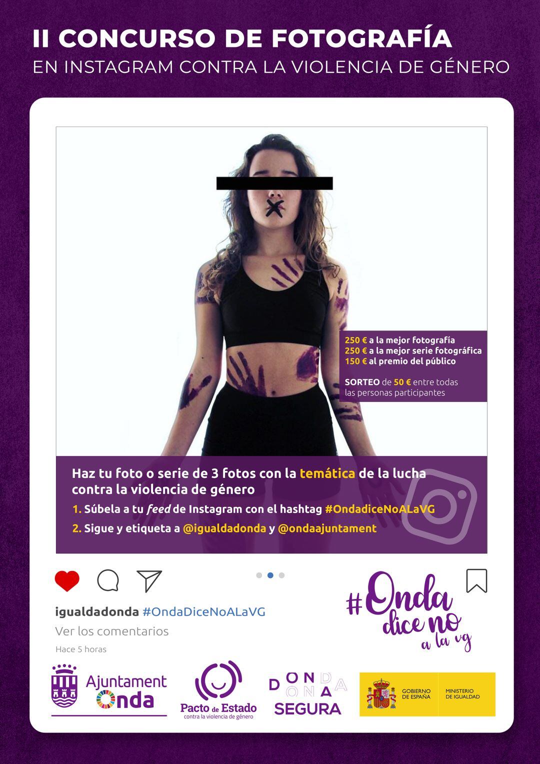 Cartel Instagram concurso violencia de género Onda