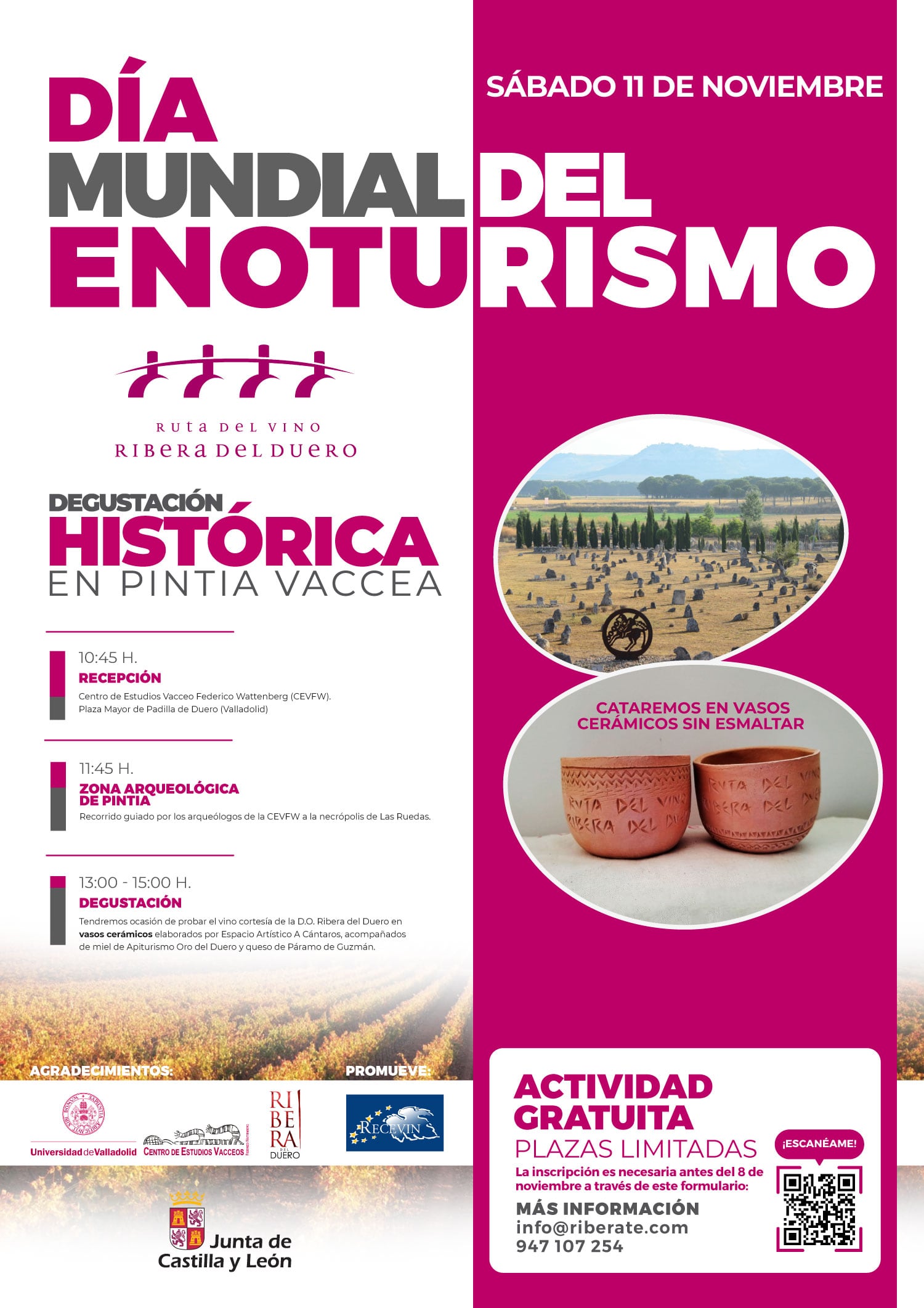 Cartel de la principal actividad en la Ribera del Duero en la programación del mes del enoturismo 2023