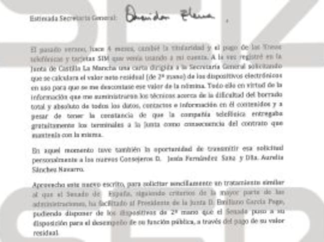 Respuesta remitida por el ex consejero de Sanidad al Gobierno de Castilla-La Mancha