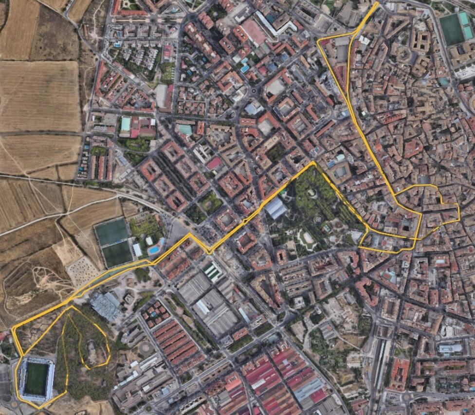 Plano con el recorrido de la Carrera de Empresas ESIC Huesca.