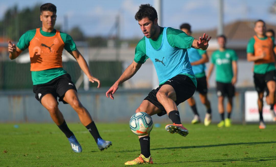 Jon Ander y Siverio, en un entrenamiento en La Albericia.