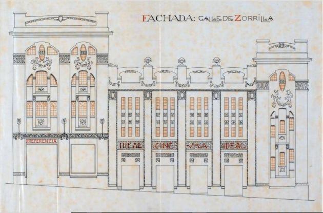 Plano de la fachada del Cine Ideal