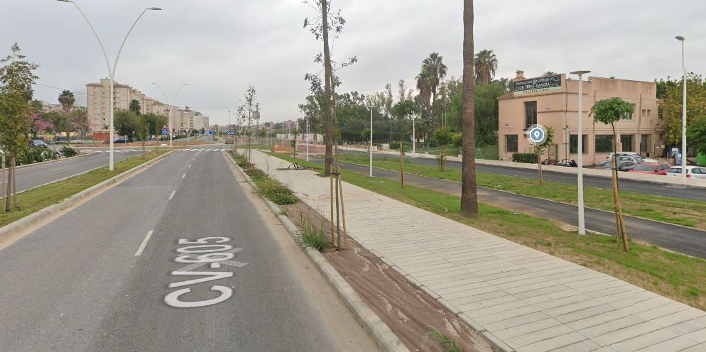 Zona de la carretera Nazaret Oliva en la que se produjo el accidente.