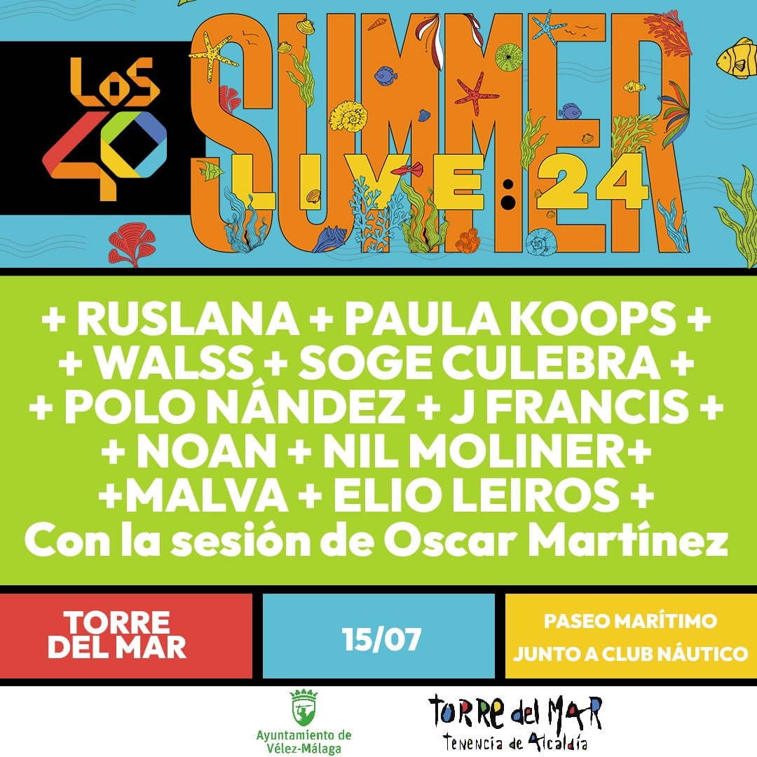 El cartel de artistas que acudirá al 40 Summer de Torre del Mar