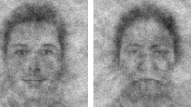 El rostro de la izquierda representa a Dios. El de la derecha, el rostro que menos apoyos ha recibido durante la encuesta.