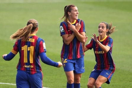 Patri Guijarro celebrando el primer gol ante el Real Madrid Femenino en la jornada 1 de Liga Iberdrola 2020.