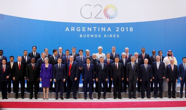 Foto de familia de la cumbre de G20.