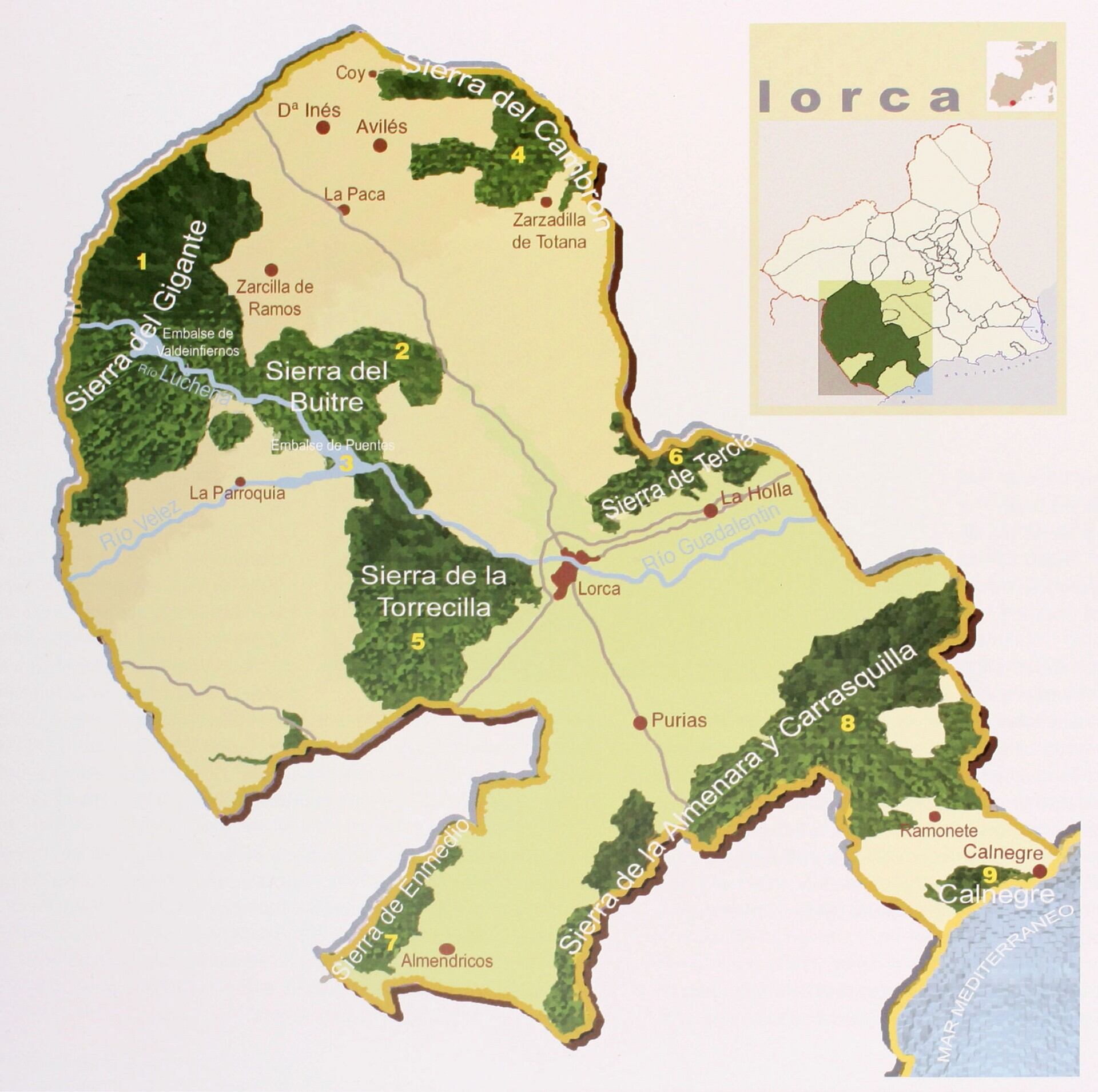 Mapa del municipio de Lorca