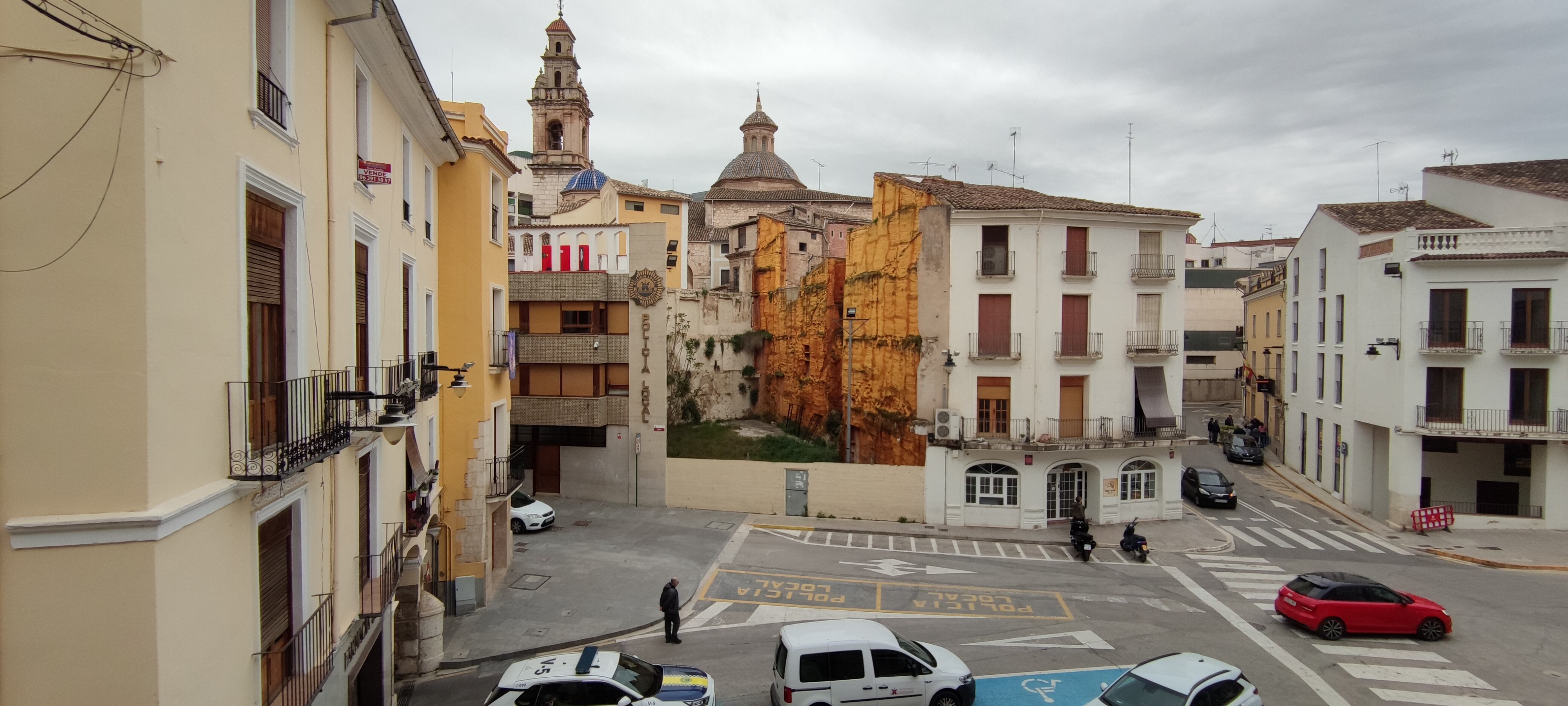 Imatge aèria de la plaça Major d'Ontinyent