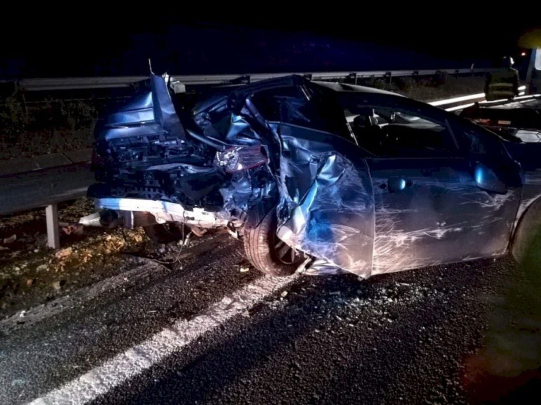 Uno de los vehículos siniestrados en el accidente