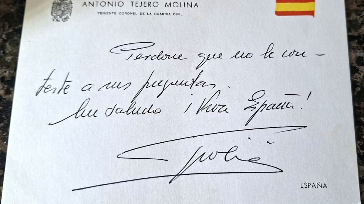 La carta de Tejero a una joven periodista de la SER en Cartagena