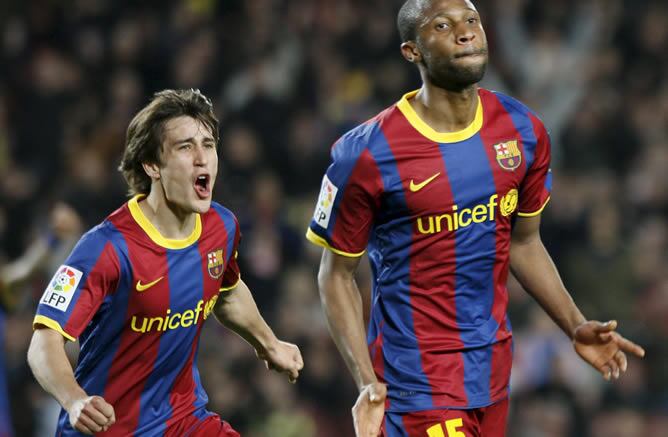 El malí ha adelantado al F.C. Barcelona en el partido de Liga en el Camp Nou ante el Zaragoza.