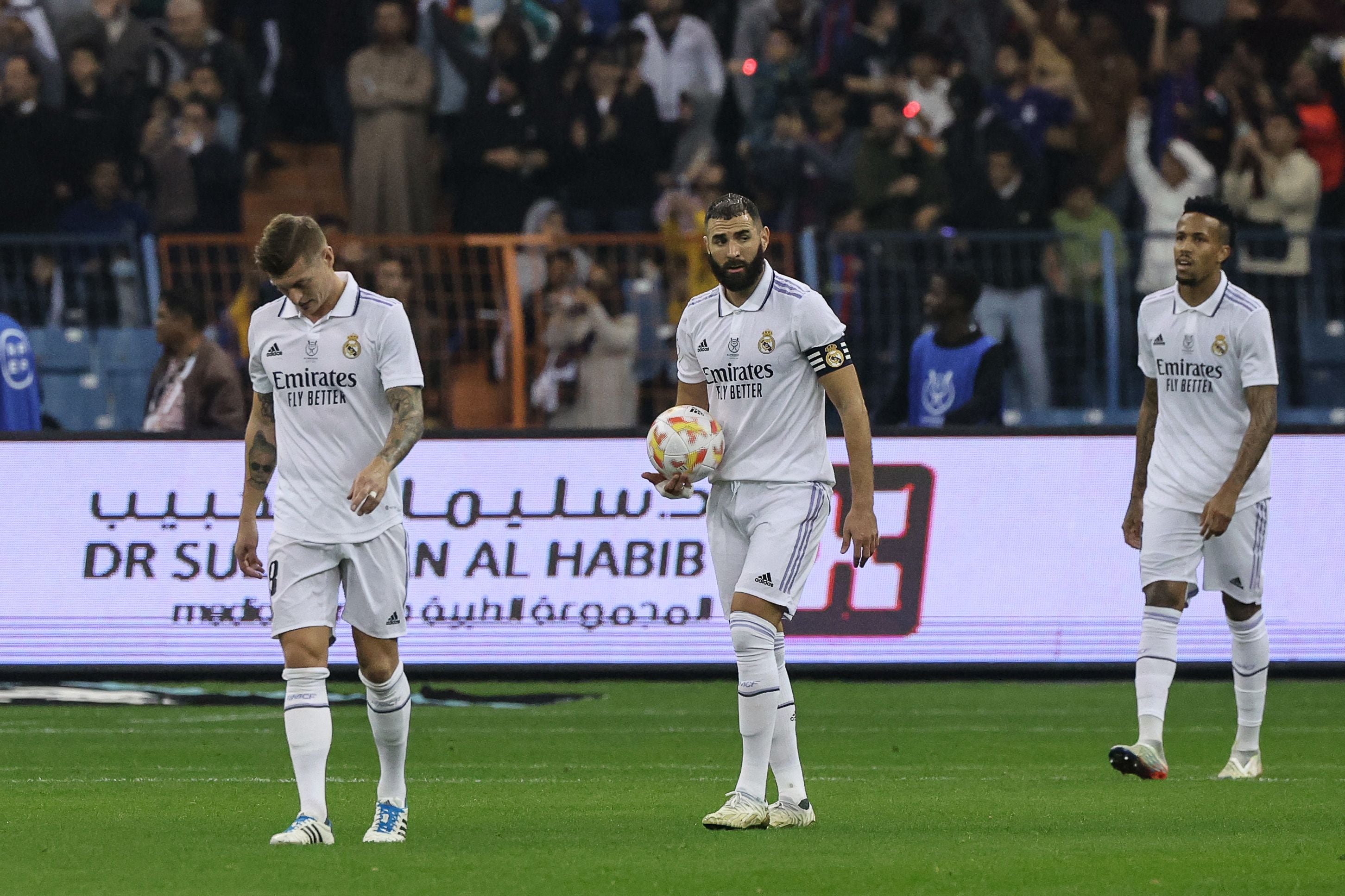 Kroos, Benzema y Militao en la final de Supercopa.