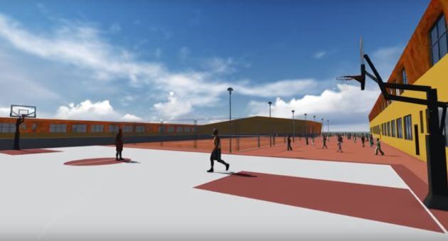 Canchas y patio exterior