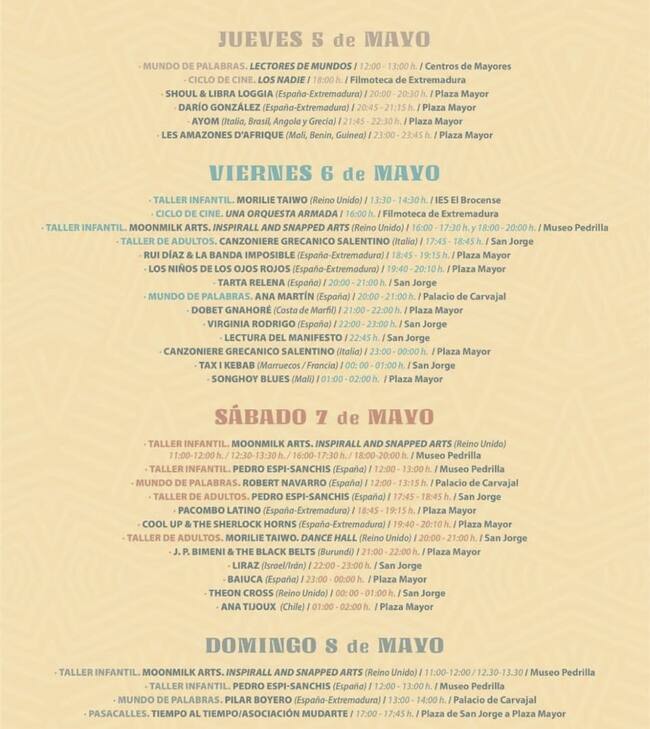 Conciertos Womad Cáceres 2022