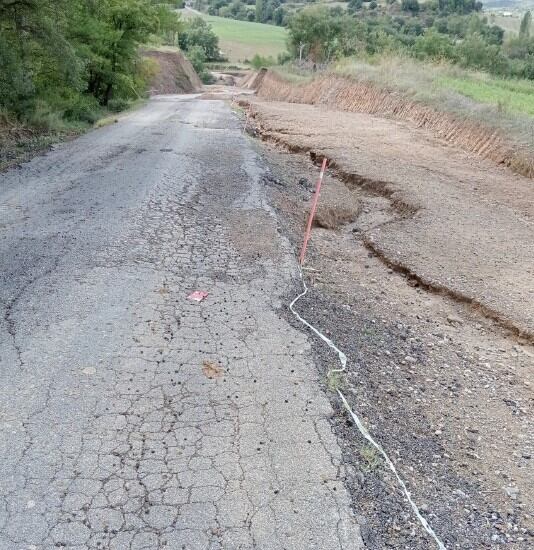 Aspecto actual de la carretera que atraviesa el barranco del Solano. Foto: DPH