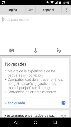 App de ‘Google Translate’ en un Android 5.0