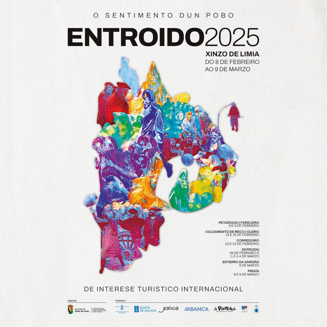 Cartel do programa do Entroido de 2025 de Xinzo de Limia