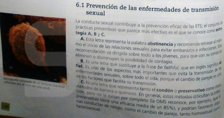 Una de las páginas del libro de Biología de tercero de la ESO