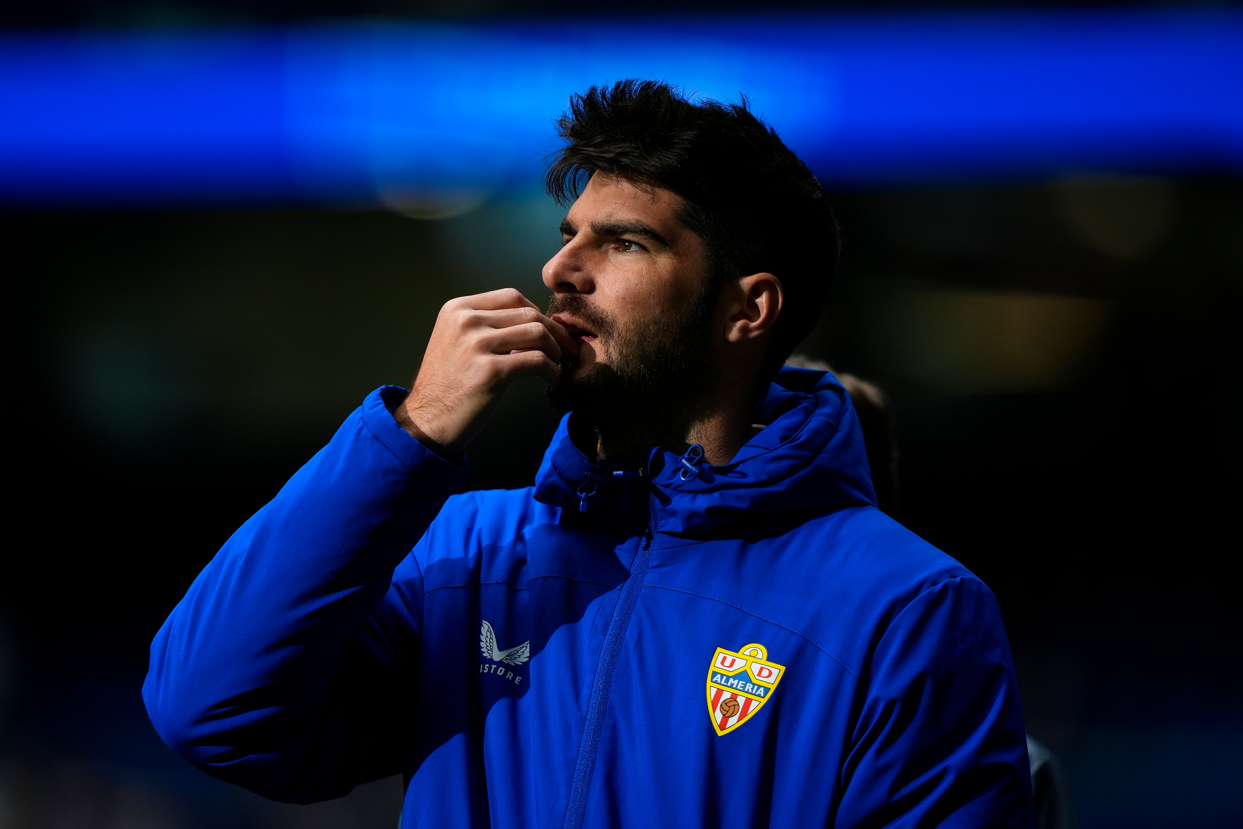 Gonzalo Melero, en el Santiago Bernabéu, en la previa del partido liguero entre Real Madrid y Almería. (Photo by Diego Souto/Getty Images)