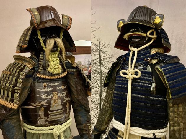 A la izquierda, la Armadura de Samurai que ya había en el museo desde 2018; a la derecha, la nueva Armadura de Samurai presentada con motivo del Día Internacional de los Museos