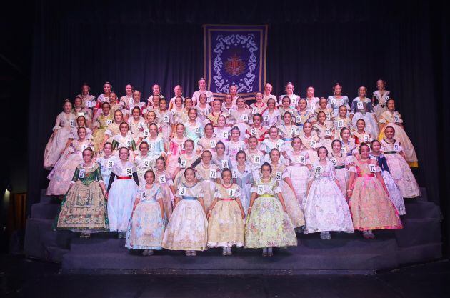 Foto oficial de todas las candidatas a ser elegidas Fallera Mayor Infantil de Valencia 2019