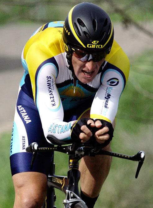 El ciclista estadounidense durante una carrera