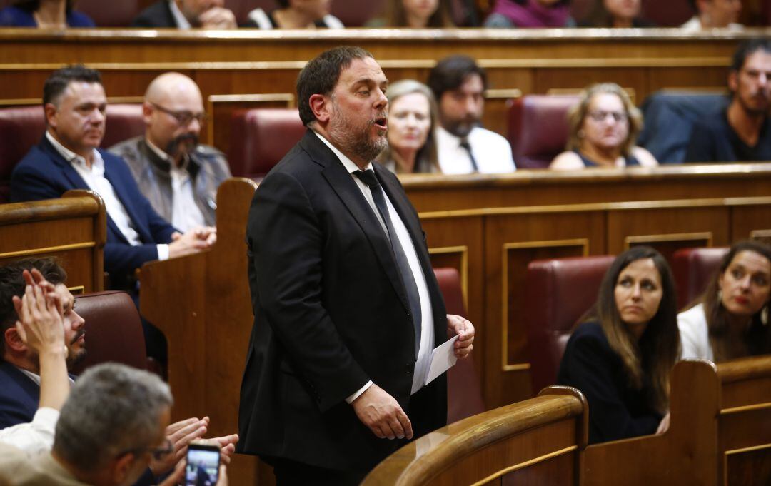 Oriol Junqueras quan va sortir de la presó per asistir al ple constitutiu del Congrés dels Diputats 