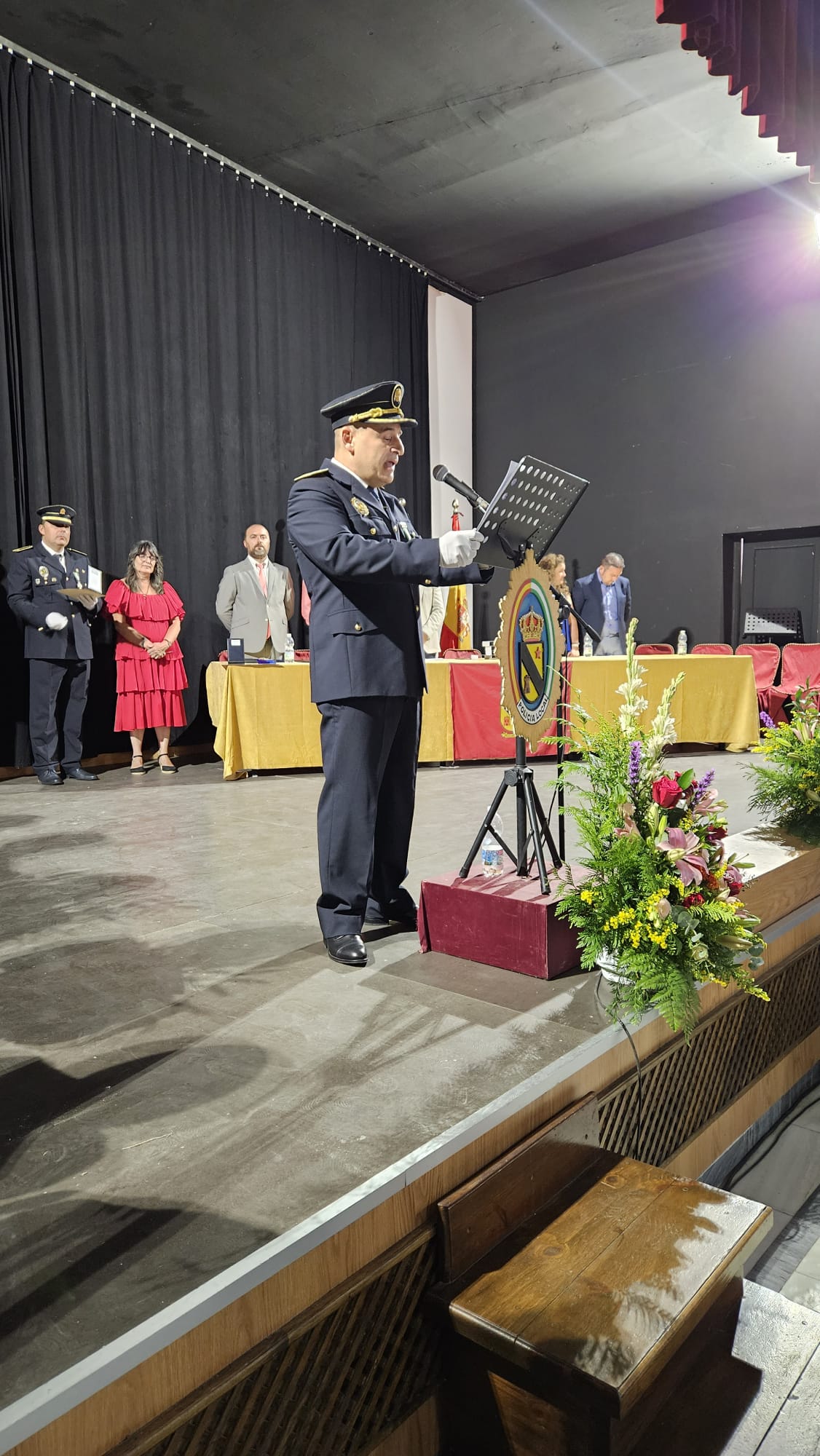 Momento de la intervención del Inspector Jefe, Juan del Dios del Jesús Herrera