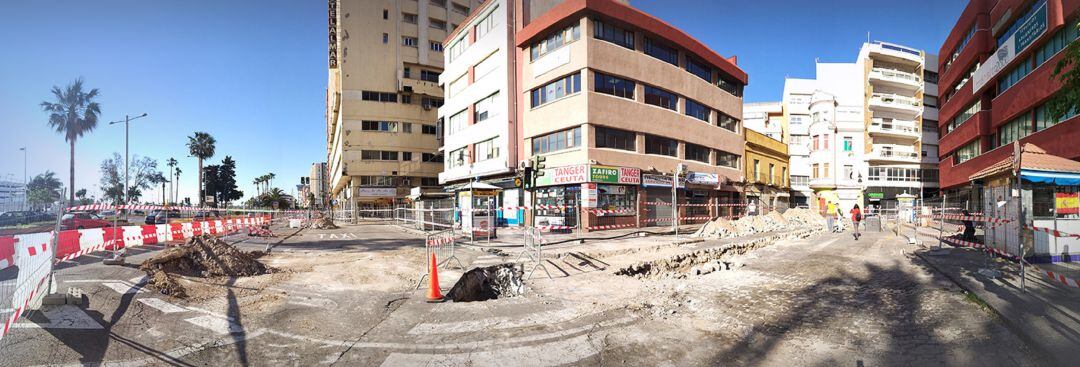 Obras de ampliación de la Acera de La Marina
