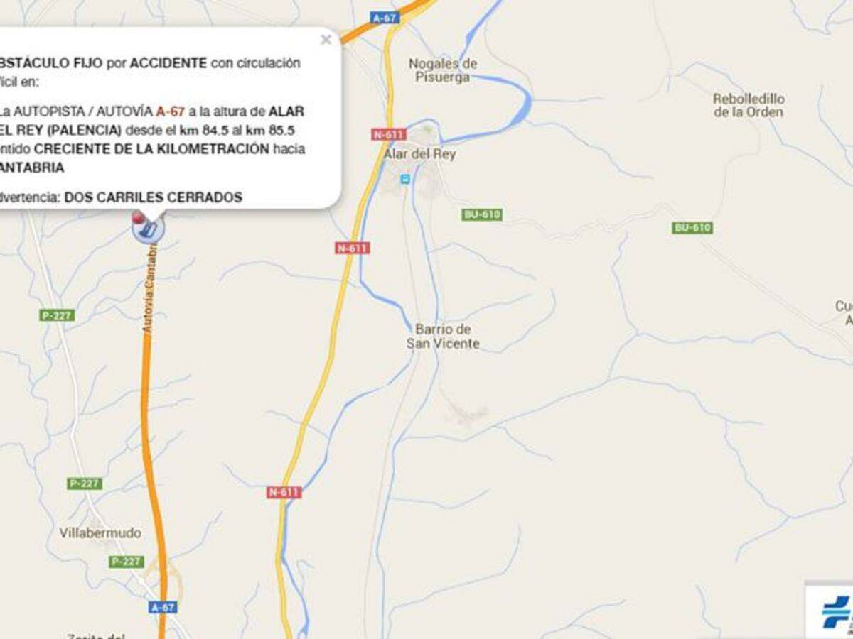 Una persona herida en un accidente de tráfico en la A-67