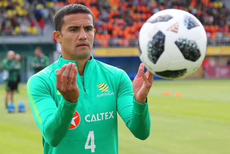 Tim Cahill, durante un entrenamiento con Australia