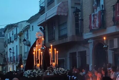 Virgen de la Salud a su paso por el Santo Cristo