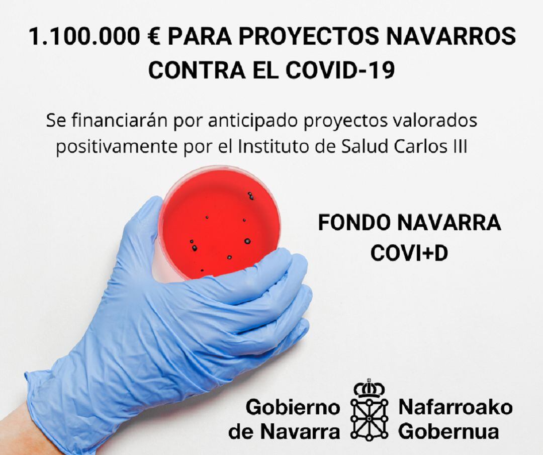 El Gobierno de Navarra concede 1,1 millones para financiar 8 proyectos de investigación sobre el COVID-19