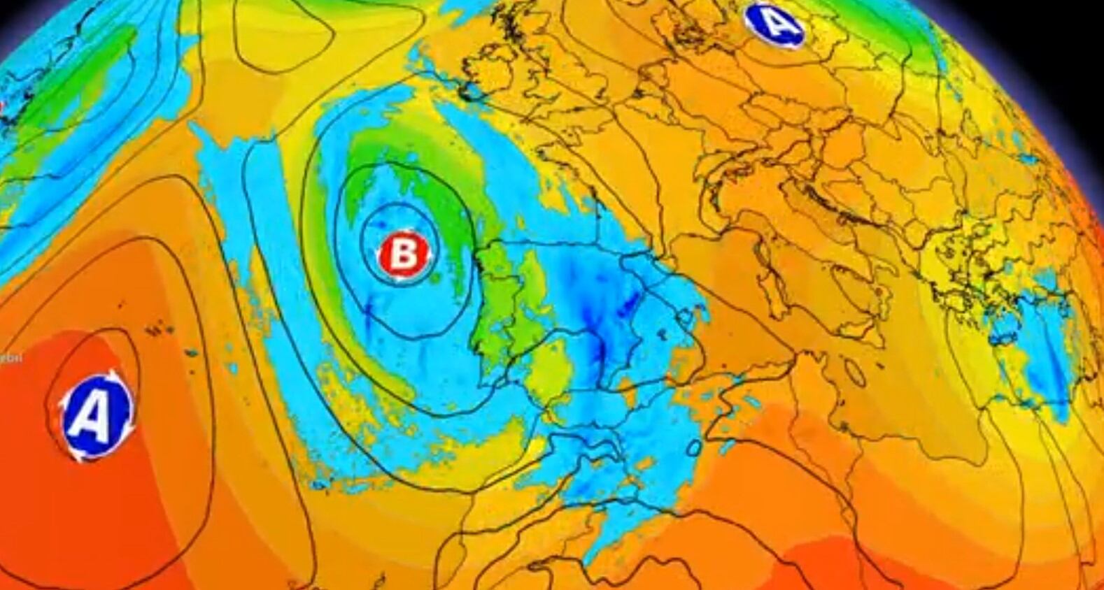 Mapa de previsión de eltiempo.es.