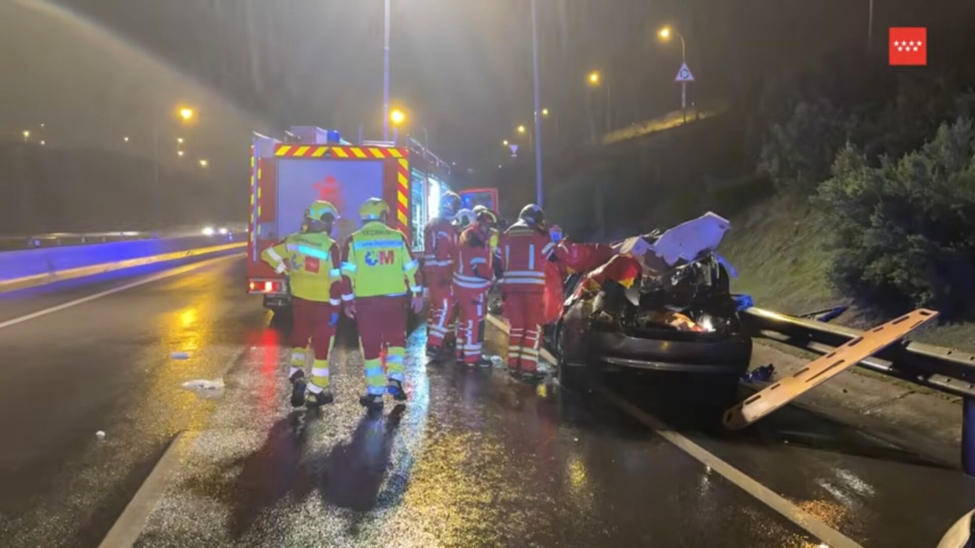 Los servicios de emergencia en el lugar del accidente