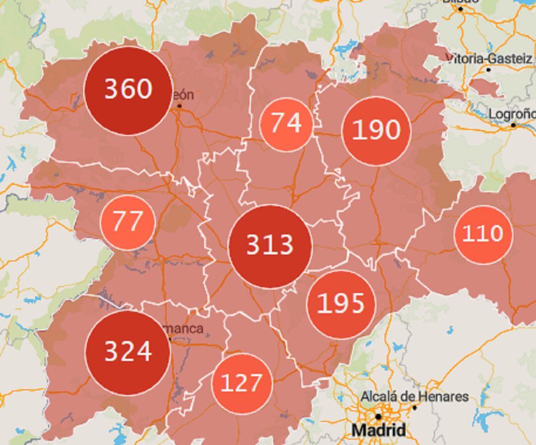 Fallecidos por coronavirus en Castilla y León a 30 de abril de 2019