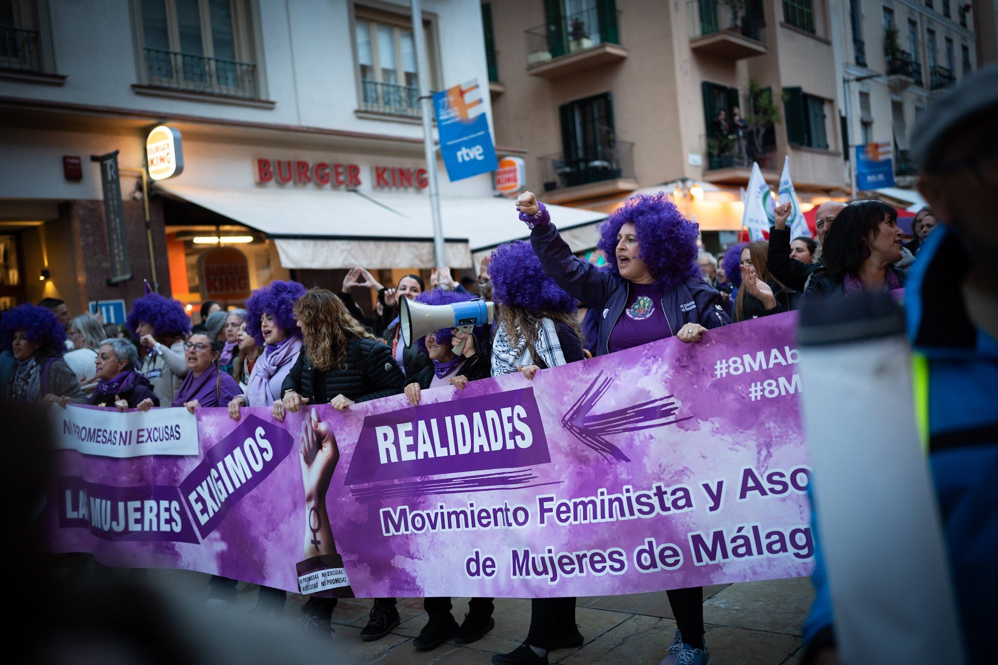 Un momento de la marcha por el centro de Málaga este viernes