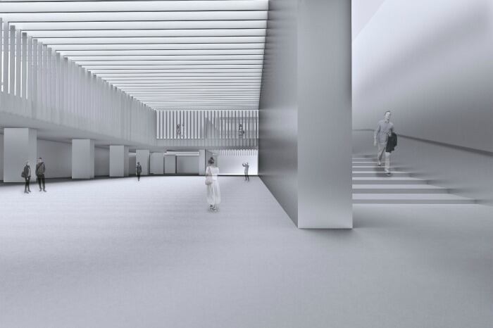 Recreación del interior del "Cubo" del puerto de Málaga